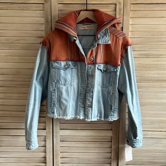 Free People Baja Denim Jacket Hoodie - Picture 10 of 12